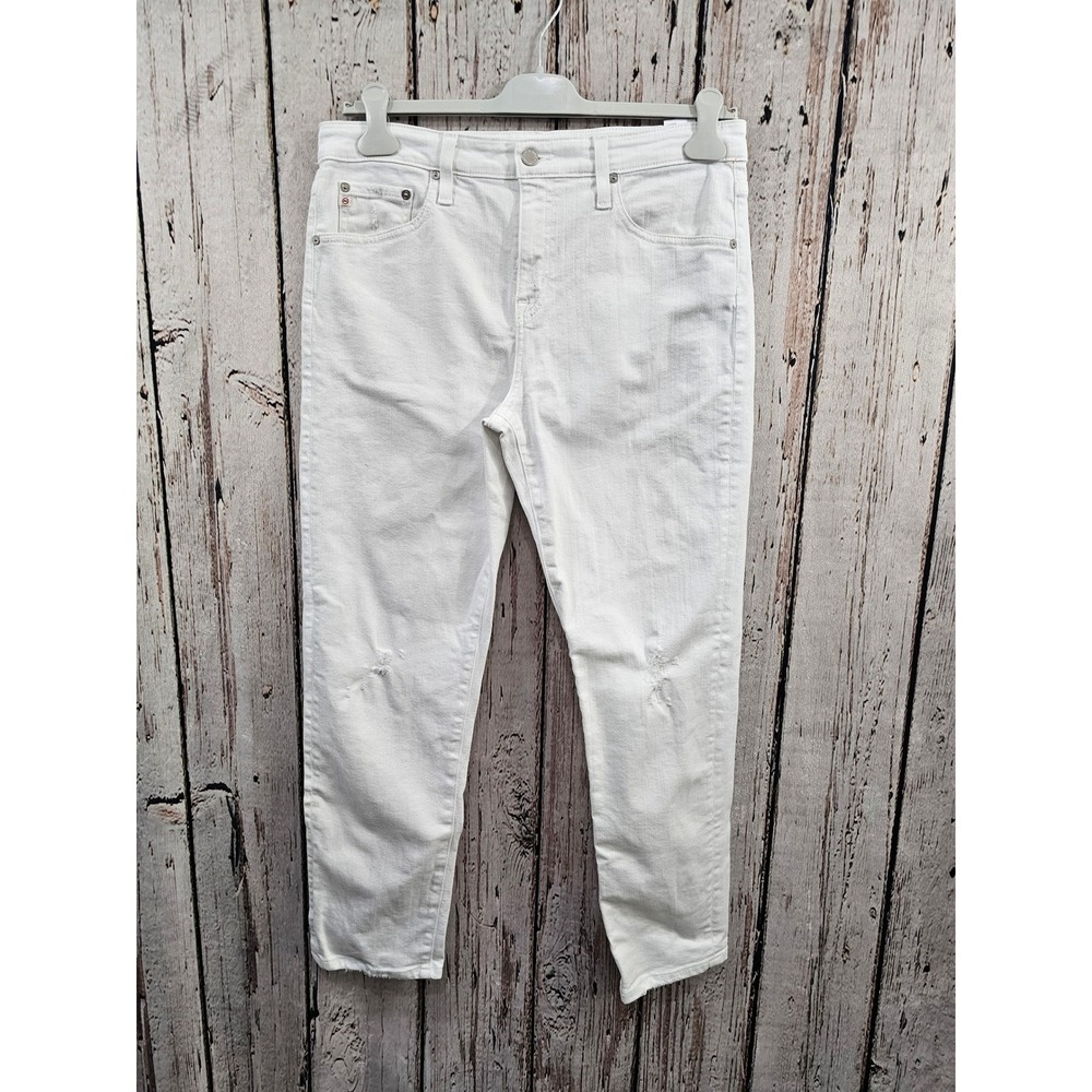 AG Adriano Goldschmied Jeans Ex Boyfriend Slouchy Slim White Denim Jeans 30R EUC